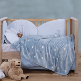 Κουβέρτα Βρεφική Glow Interstellar Denim Nef-Nef Homeware Κούνιας 110x150cm Πολυέστερ