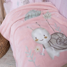 Κουβέρτα Βρεφική Cute Snail Pink Nef-Nef Homeware Αγκαλιάς 75x100cm 100% Βαμβάκι
