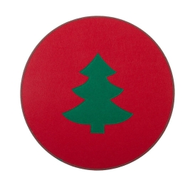 Σουπλά Χριστουγεννιάτικα Felt Tree (Σετ 2τμχ) Red Nef-Nef Homeware 30x45cm