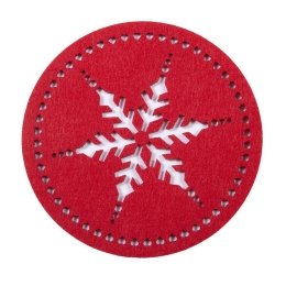 Σουβέρ Χριστουγεννιάτικα Snow Flake 24 (Σετ 4τμχ) Red Nef-Nef Homeware