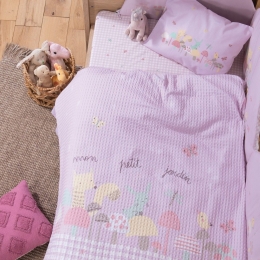Κουβέρτα Βρεφική Πικέ Mon Petit Jardin Lilac Nef-Nef Homeware Κούνιας 110x150cm 100% Βαμβάκι