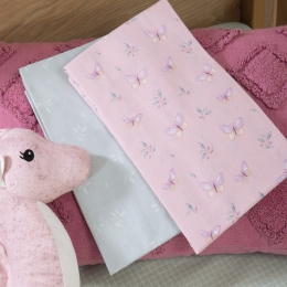Σεντόνια Βρεφικά Wings Of Joy (Σετ 2τμχ) Pink Nef-Nef Homeware Λίκνου 70x120cm 100% Βαμβάκι