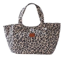 Τσάντα Θαλάσσης Cheetah 41x39x24 Beige-Black Nef-Nef Homeware
