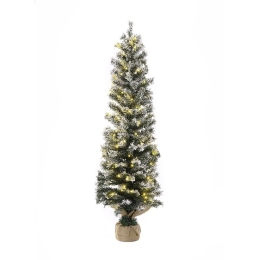 Χριστουγεννιάτικο Δέντρο Pre-Lit Snow Pencil Με Λαμπάκια 74489 Φ35x90cm (140tips) Green