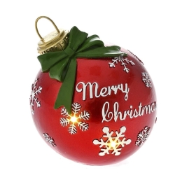Χριστουγεννιάτικη Μπάλα Φωτιζόμενη Meery Christmas 82251 12x13cm Red-Green