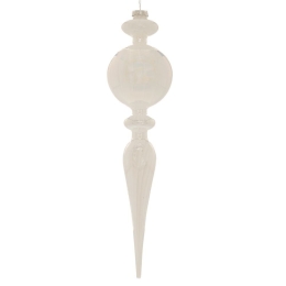 Στολίδι Χριστουγεννιάτικο Κρεμαστό 86116 8x32cm Pearl White