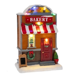 Χριστουγεννιάτικη Φιγούρα Bakery Shop Φωτιζόμενο 87136 11x8x18cm Με Μπαταρίες Multi