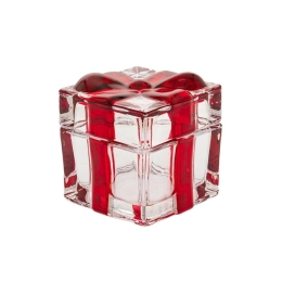 Μπισκοτιέρα Χριστουγεννιάτικη 87176 8,5x8,5x9cm Clear-Red