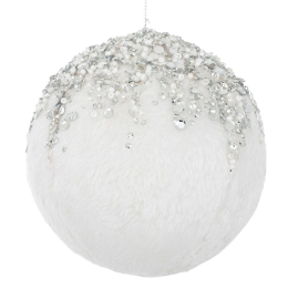 Χριστουγεννιάτικη Μπάλα 87914 12cm White-Silver