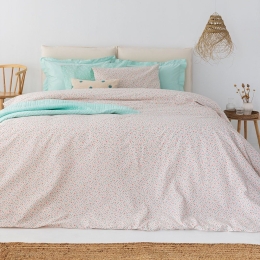 Σεντόνια FL6236 (Σετ 4τμχ) Ecru-Ciel Palamaiki Διπλό 200x260cm 100% Βαμβάκι
