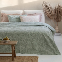 Σεντόνια FL6237 (Σετ 4τμχ) Green Palamaiki Υπέρδιπλο 240x260cm 100% Βαμβάκι