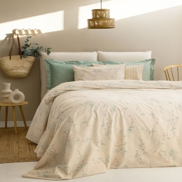 Σεντόνια FL6239 (Σετ 4τμχ) Beige Palamaiki Υπέρδιπλο 240x260cm 100% Βαμβάκι