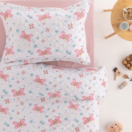Μαξιλαροθήκη Παιδική MCR356 Oxford White-Pink Palamaiki 50Χ70 Microfiber-Polyester