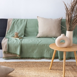 Ριχτάρι Oba-2 Green-Beige Palamaiki Τριθέσιο 170x300cm Βαμβάκι-Πολυέστερ