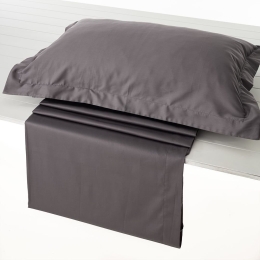 Σεντόνι Athena-305 Με Λάστιχο Grey Vesta Home Διπλό 160x240cm 100% Βαμβακοσατέν