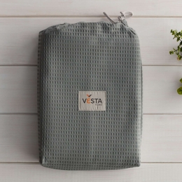 Κουβέρτα 1065 Πικέ Grey Vesta Home Υπέρδιπλo 230x250cm 100% Βαμβάκι