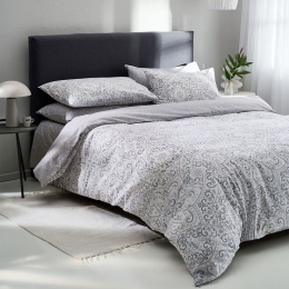Σεντόνια Batic-1 Με Λάστιχο (Σετ 3τμχ) Grey Vesta Home Μονό 100x235cm 100% Βαμβάκι