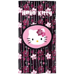 Πετσέτα Θαλάσσης Παιδική Hello Kitty 34 Pink-Black Nima Θαλάσσης 100x180cm 100% Βαμβάκι