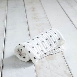 Κουβέρτα Βρεφική - Hush White-Grey Nima Κούνιας 110x150cm 100% Βαμβάκι