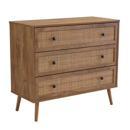 Κομότα Ammos 09-1234 Με 3 Συρτάρια 90x39x79cm Natural Μοριοσανίδα, Μελαμίνη