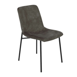 Καρέκλα Τραπεζαρίας Brick 45x60xH83cm Olive 03-0759 Σετ 4τμχ Βελούδο, Μέταλλο