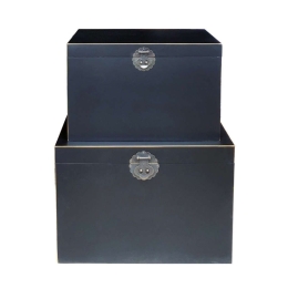 Μπαούλα (Σετ 2Τμχ) Japanese 04-0632 60x40x42cm Black-Gold