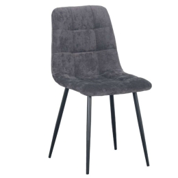 Καρέκλα Nature 03-0860 46x56,5x87,5cm Grey-Black Chenille, Μέταλλο