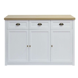 Μπουφές Cottage 05-0616 130x40x87cm White-Natural Μελαμίνη