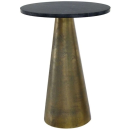 Τραπεζάκι Βοηθητικό Cono 04-0884 Φ36x51cm Antique Brass-Black