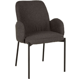 Πολυθρόνα Μπουκλέ Petals 03-1034 58x58x89cm Dark Grey-Black Μέταλλο,Ύφασμα
