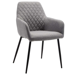 Πολυθρόνα Stone 03-1049 54x58x88cm Grey-Black Μέταλλο,Ύφασμα