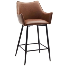 Σκαμπό Μπαρ Malone 26-0021 38x51x96cm Taba
