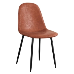 Καρέκλα Classic 03-1079 43x42x86cm Cognac-Black Μέταλλο,Ύφασμα