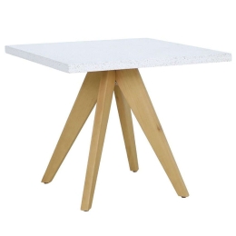 Τραπέζι Terrazzo 22-0138 90x90x75cm Terra Κεραμικό,Ξύλο