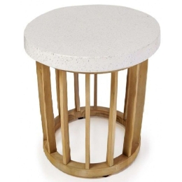 Τραπεζάκι Βοηθητικό Ithaka 22-0141 50x50x53cm Teak-White