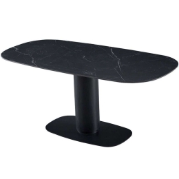 Τραπέζι Pillar 02-0616 178x88x75cm Marble Effect Grey Μέταλλο,Κεραμικό