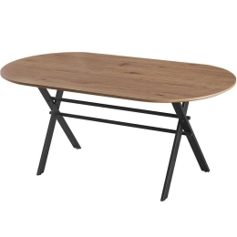 Τραπέζι Metron 02-0617 180x90x76cm Sonoma-Black Μοριοσανίδα, Μέταλλο