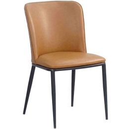 Καρέκλα Couture 03-1090 48x57x82cm Camel-Black Μέταλλο,Τεχνόδερμα
