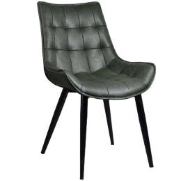 Καρέκλα Bristol 03-1109 56x63x85cm Olive-Black Μέταλλο,Τεχνόδερμα