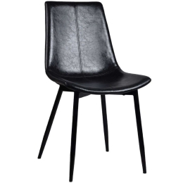Καρέκλα Straight 03-1110 46,5x54x82,5cm Black Μέταλλο,Τεχνόδερμα