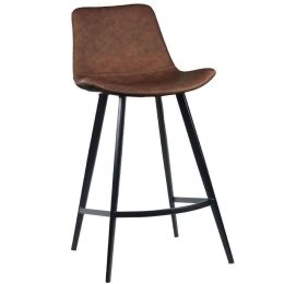 Σκαμπό Μπαρ Stitched 26-0035 46,5x50,5x91,5cm Taba-Black