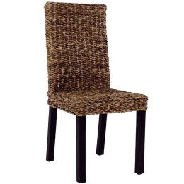 Καρέκλα Bali 03-1122 53x45x99cm Walnut-Black Abaca