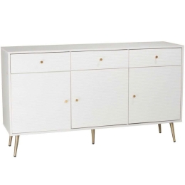 Μπουφές Zizel 05-0758 150x40x80cm White-Gold Μοριοσανίδα,Mdf