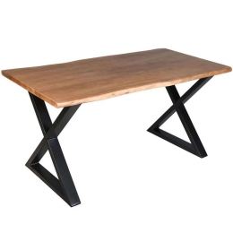 Τραπέζι Mingle 02-0641 160x80x76cm Walnut-Black Μέταλλο,Ξύλο