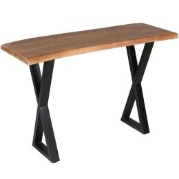 Κονσόλα Mingle 05-0764 120x40x76cm Walnut-Black Μέταλλο,Ξύλο