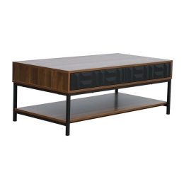 Τραπεζάκι Σαλονιού Zuma 04-1057 Με 2 Συρτάρια 111.5x60x44 Walnut-Black