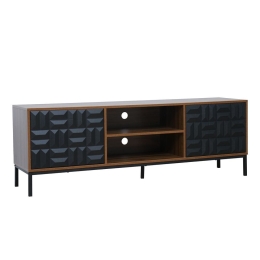 Έπιπλο Τηλεόρασης Zuma 05-0765 160x40x54.5 Walnut-Black