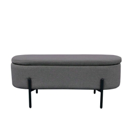 Σκαμπό Oval 16-0806 Με Αποθηκευτικό Χώρο 95x36x43 Grey-Black