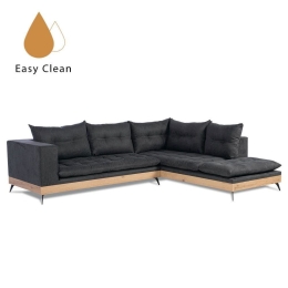 Καναπές Γωνιακός Legno Polo1322 Με Δεξιά Γωνία 290x240x80 Anthracite