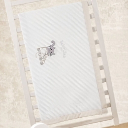 Κουβέρτα Βρεφική Max Πικέ White-Grey Saint Clair Κούνιας 110x150cm 100% Βαμβάκι